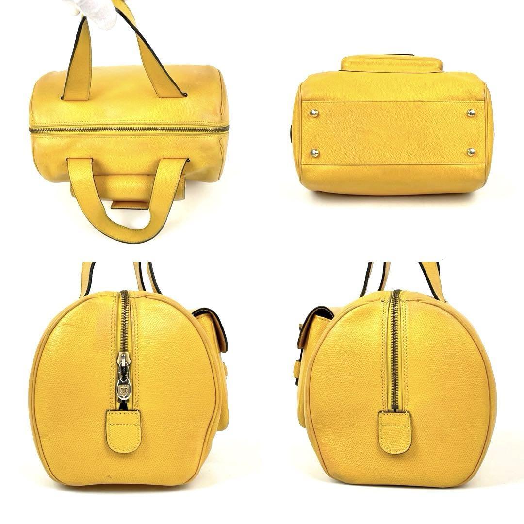 美品✨セリーヌ ミニボストン マカダム トリオンフ ゴールド金具 ロゴ型押し 希少】CELINE セリーヌ ハンドバッグ ロゴ型押し トリオンフ