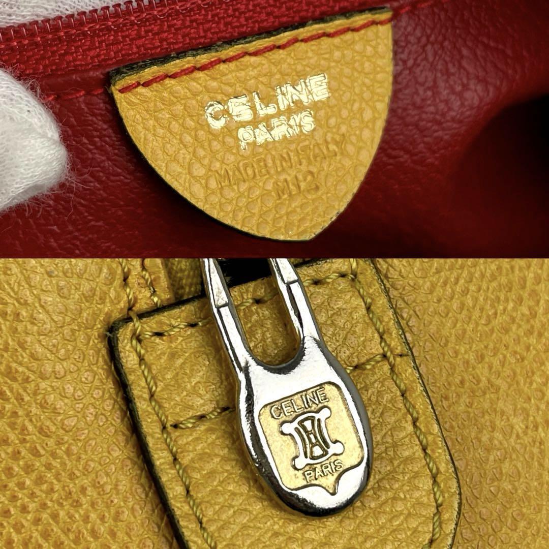 美品✨セリーヌ ミニボストン マカダム トリオンフ ゴールド金具 ロゴ型押し 希少】CELINE セリーヌ ハンドバッグ ロゴ型押し トリオンフ