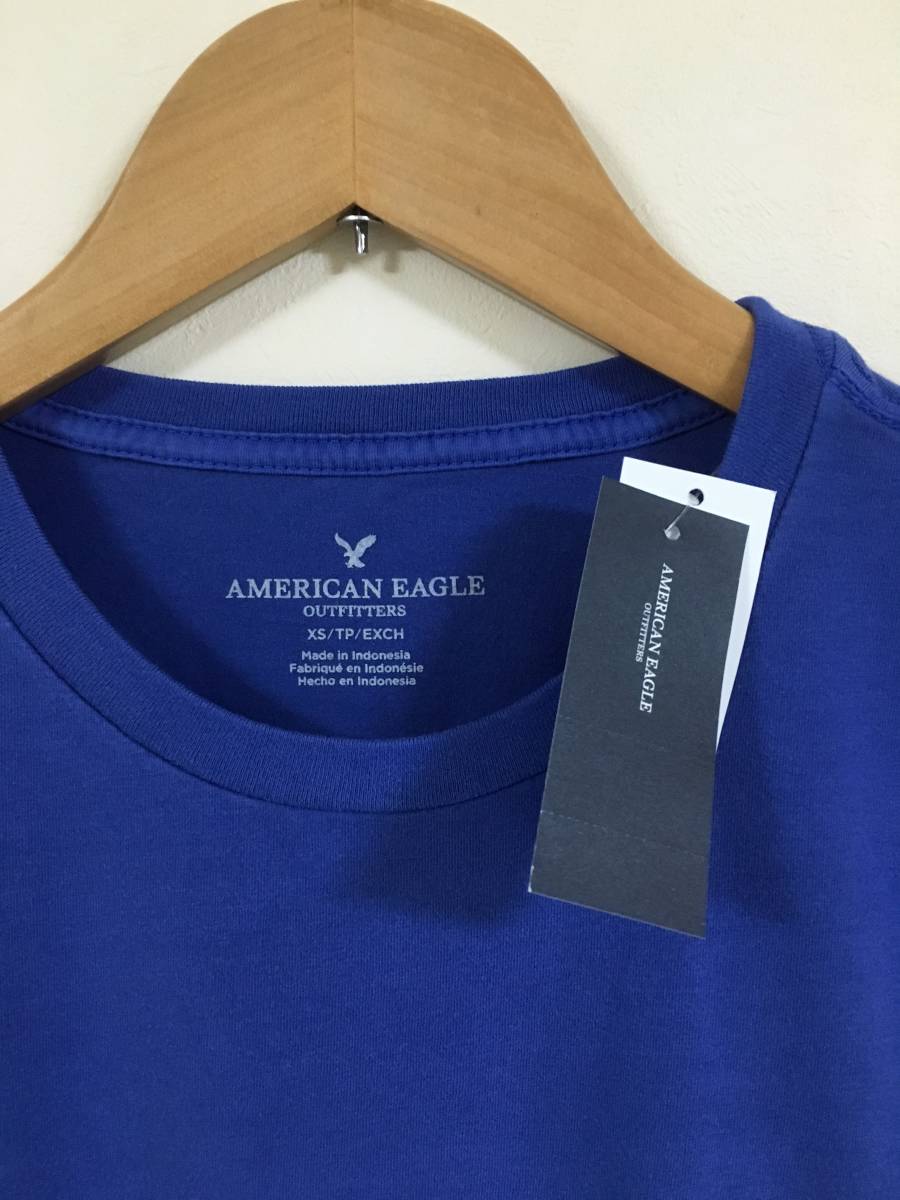 セール! 残りわずか! 正規品 本物 新品 アメリカンイーグル クルーネック Tシャツ AMERICAN EAGLE リッチネイビー ブルー系 オシャレ M ( L_画像1