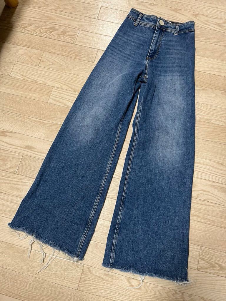 ZARA ザラ|マリンストレートデニムパンツ ブルー EUR34 USA02 ZARA ザラ|マリンストレートデニムパンツ ブルー EUR34 USA02