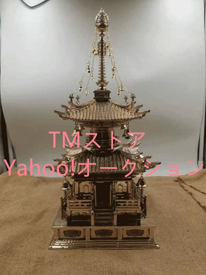 風水置物 密教法具 銅製【五輪塔】高さ42cm×幅18.5cm 内部に 風水置物 密教法具 銅製【五輪塔】高さ42cm×幅18.5cm 内部に