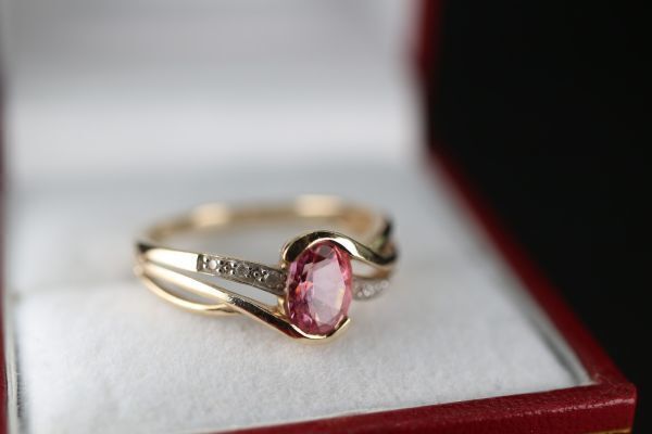 最大の割引 絶品 英国 イギリス ゴールド リング 指輪 9ct 天然 トパーズ トパーズ
