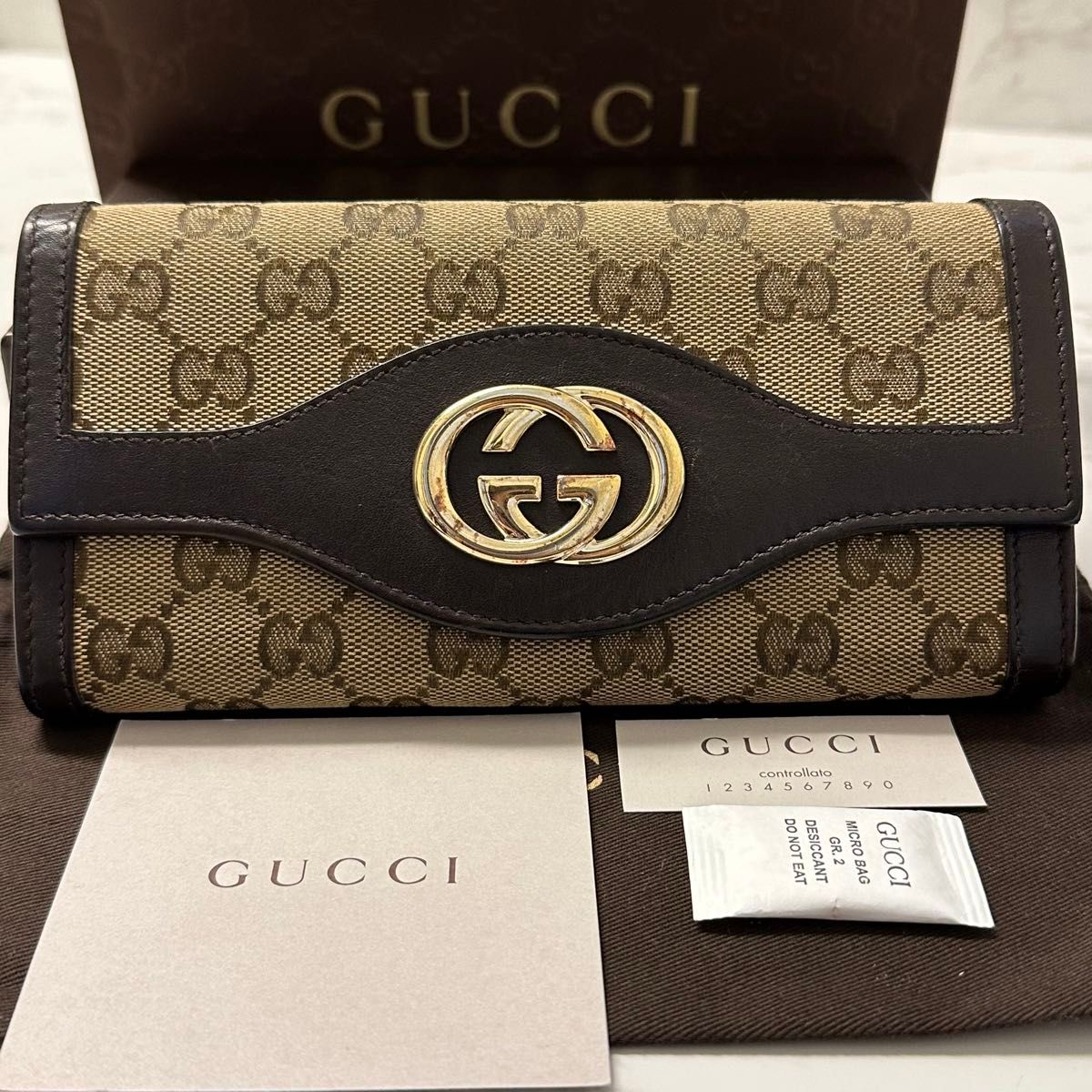 新品同様 グッチ GUCCI 財布 長財布 GGキャンバス 新品同様 グッチ GUCCI 財布 長財布 GGキャンバス