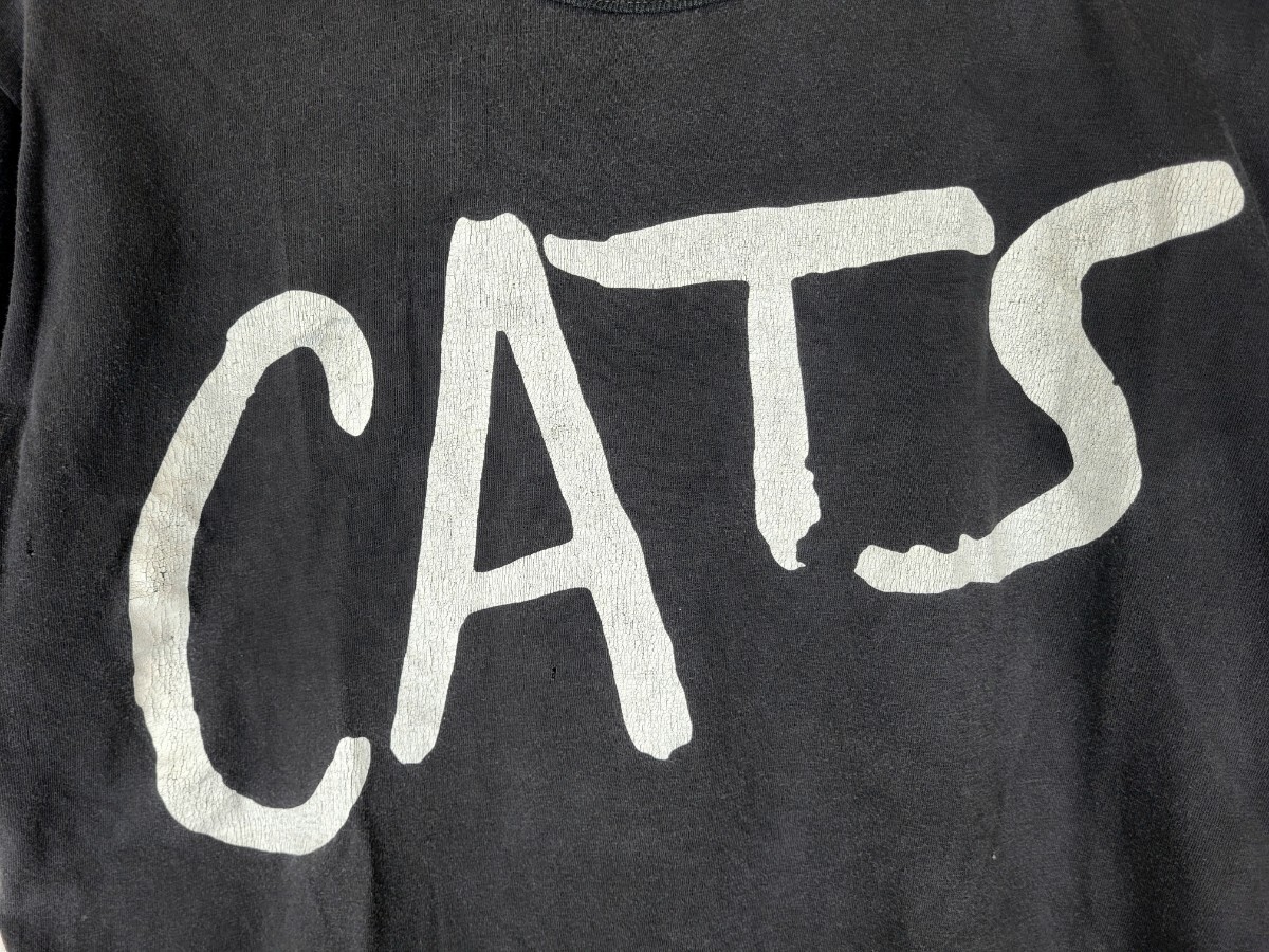 レア 80s CATS プリントTシャツ 黒 Mサイズ 程度 ～80年代