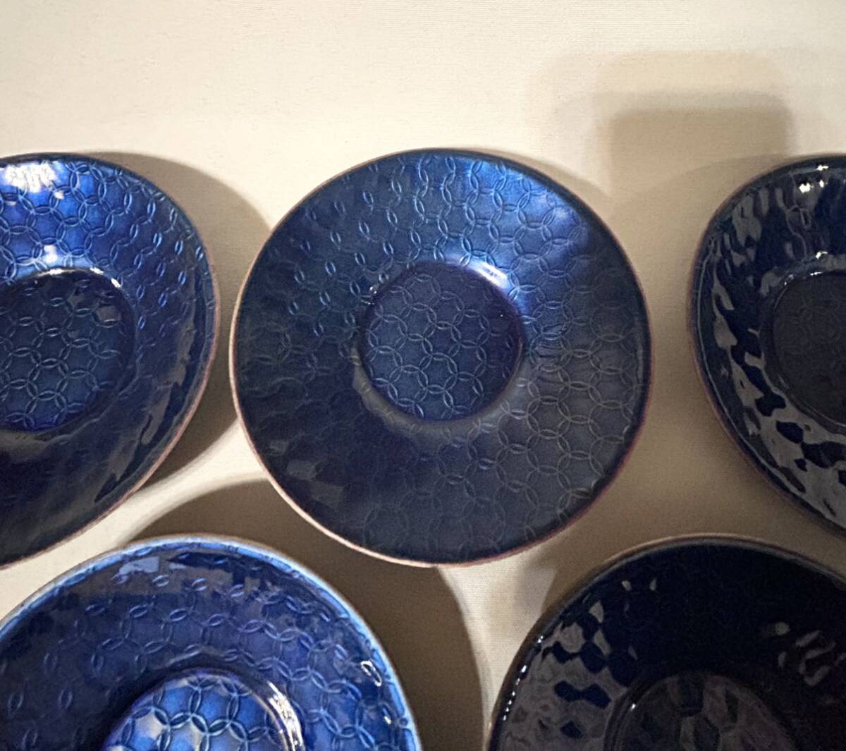 釉彩七宝 茶托 正晴 造 七宝焼 5客 五客 煎茶器 茶道具 茶器 釉彩七宝 茶托 正晴 造 七宝焼 5客 五客 煎茶器 茶道具 茶器