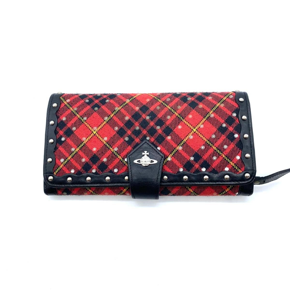 ヴィヴィアンウエストウッド 財布 ヴィンテージ 90年代物 Vintage Vivienne Westwood Stud Long Wallet Plaid