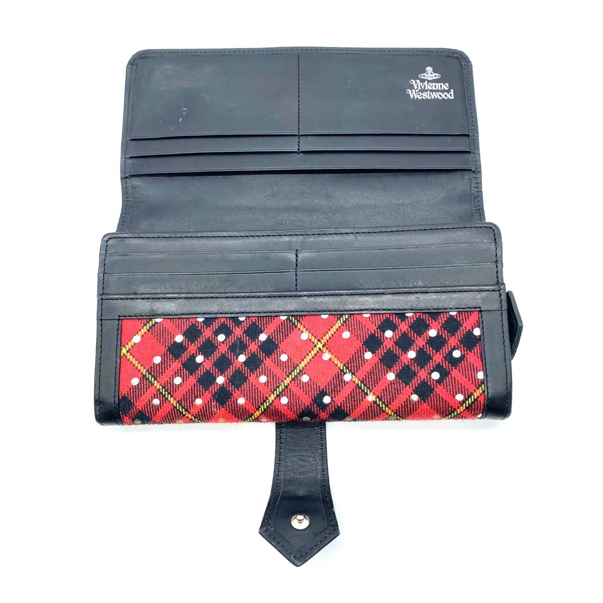 ヴィヴィアンウエストウッド 財布 ヴィンテージ 90年代物 Vintage Vivienne Westwood Stud Long Wallet Plaid