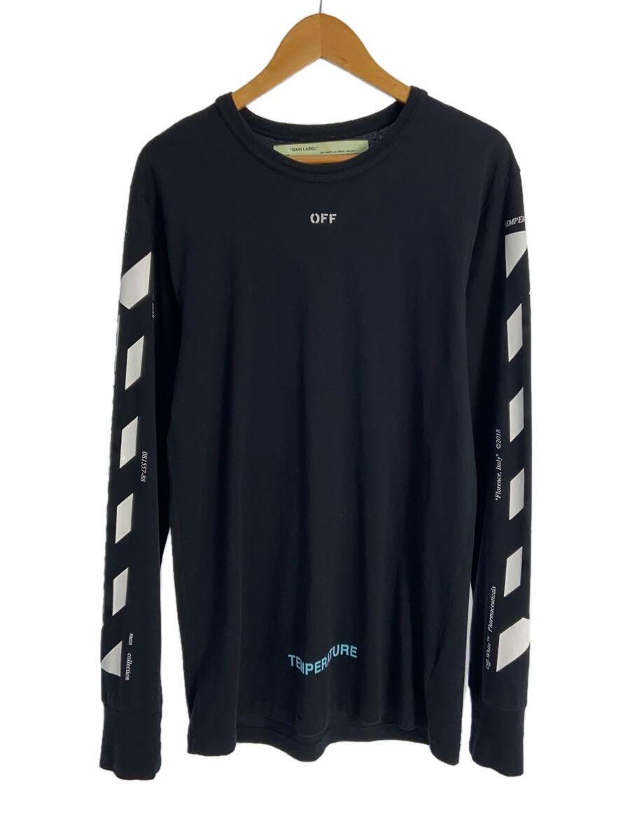 OFF-WHITE◆長袖Tシャツ/M/コットン/BLK/OMAB001S18185053//