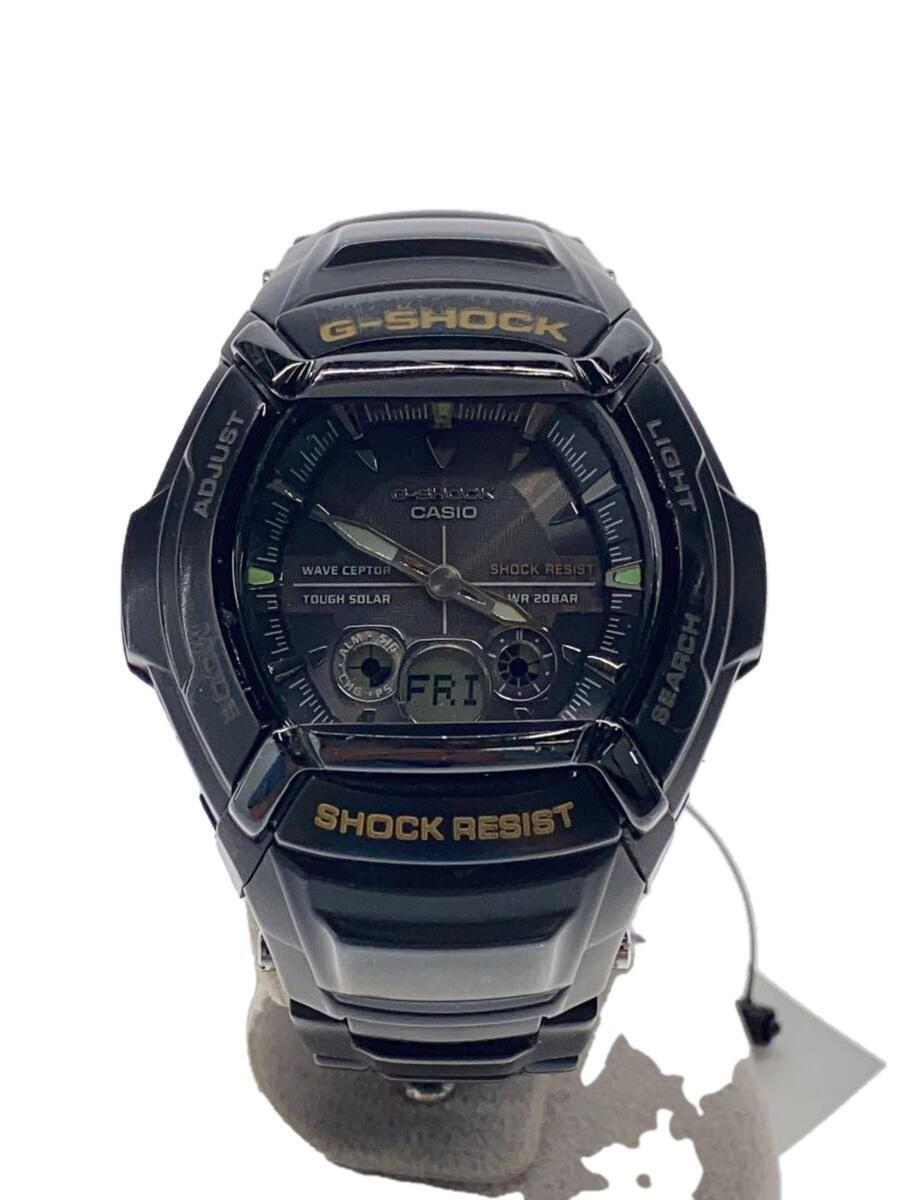 CASIO◆ソーラー腕時計・G-SHOCK/デジアナ/BLK