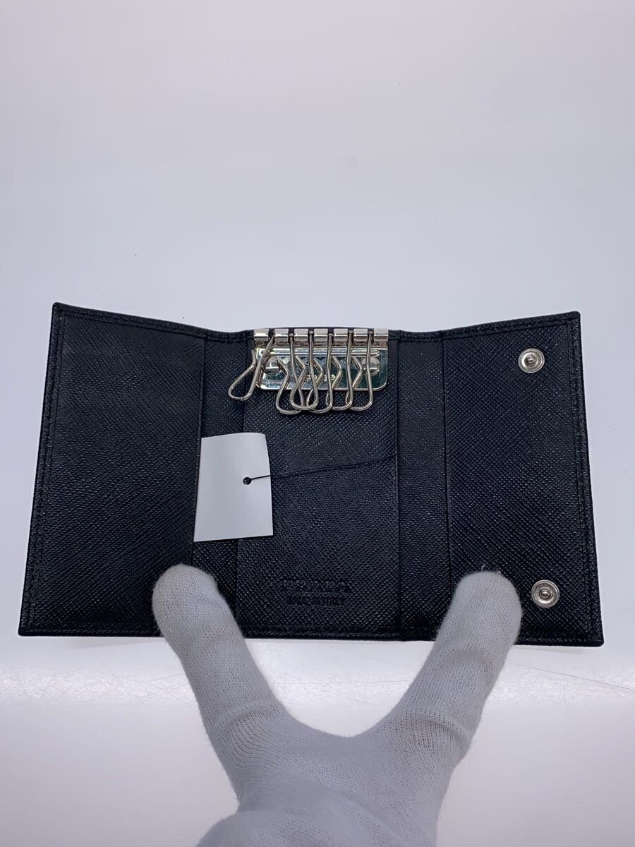 PRADA◇サフィアーノ/三角ロゴプレート/6連/キーケース/フェイク PRADA◇サフィアーノ/三角ロゴプレート/6連/キーケース/フェイク