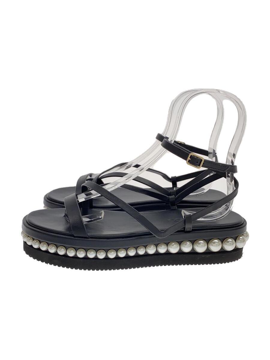 JIMMY CHOO◇PINE FLAT ZXA FLATFOEMS/サンダル/39/BLK JIMMY CHOO◇PINE FLAT ZXA FLATFOEMS/サンダル/39/BLK
