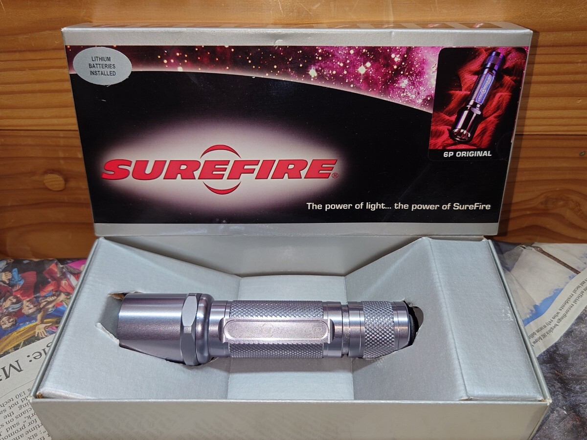 未使用】SUREFIRE 6P-GM 2セル6V65ルーメン ガンメタル シルバー 未使用】SUREFIRE 6P-GM 2セル6V65ルーメン ガンメタル シルバー