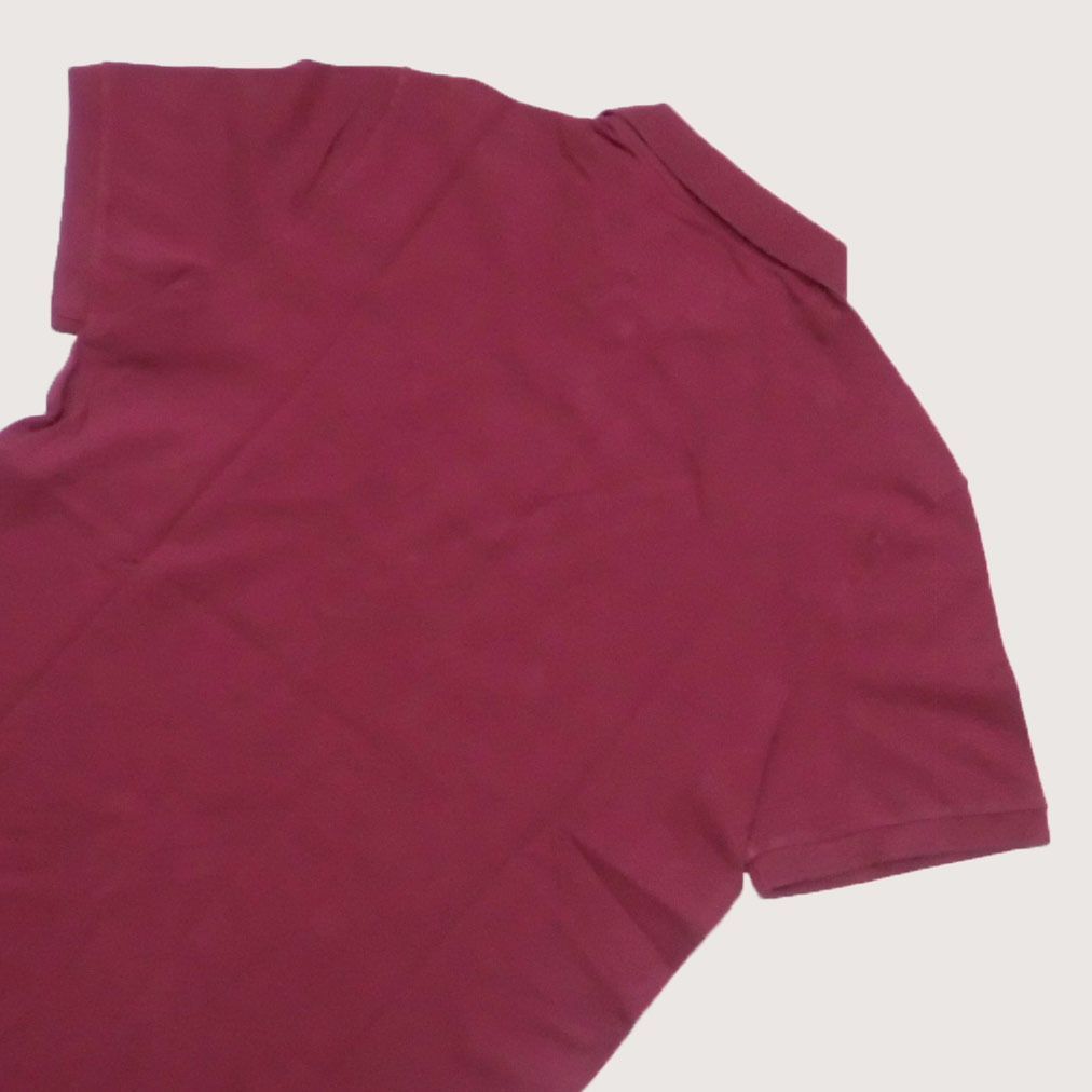 ★SALE★Abercrombie & Fitch/アバクロ★ビッグアイコンポロシャツ (Burgundy/Light Blue/M)