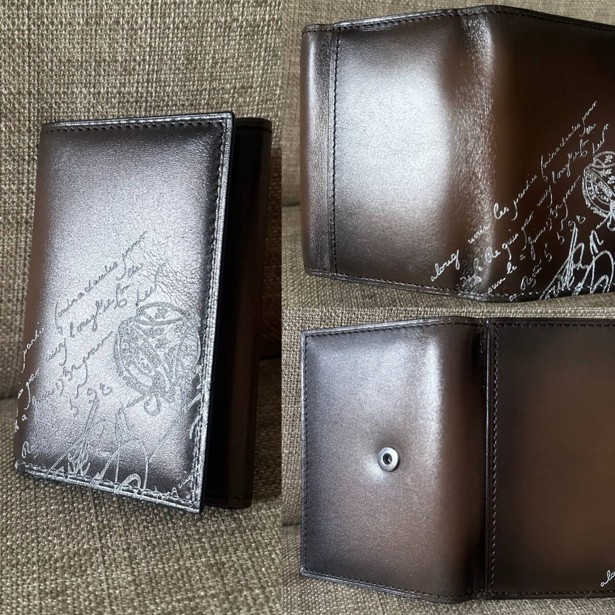 特注品 Berluti Iroko Scrit Swip Leather Key Case 特注品 Berluti Iroko Scrit Swip Leather Key Case