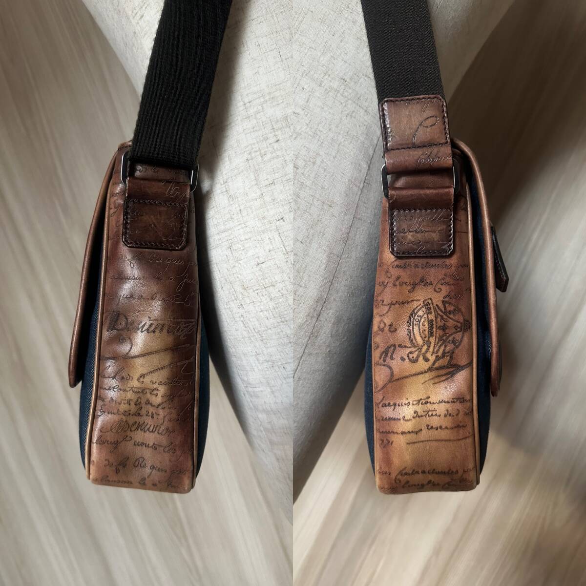 ベルルッティ ショルダーバッグ JOUR J 特注50万 Berluti JOUR J ScrittoLeather Shoulder Bag