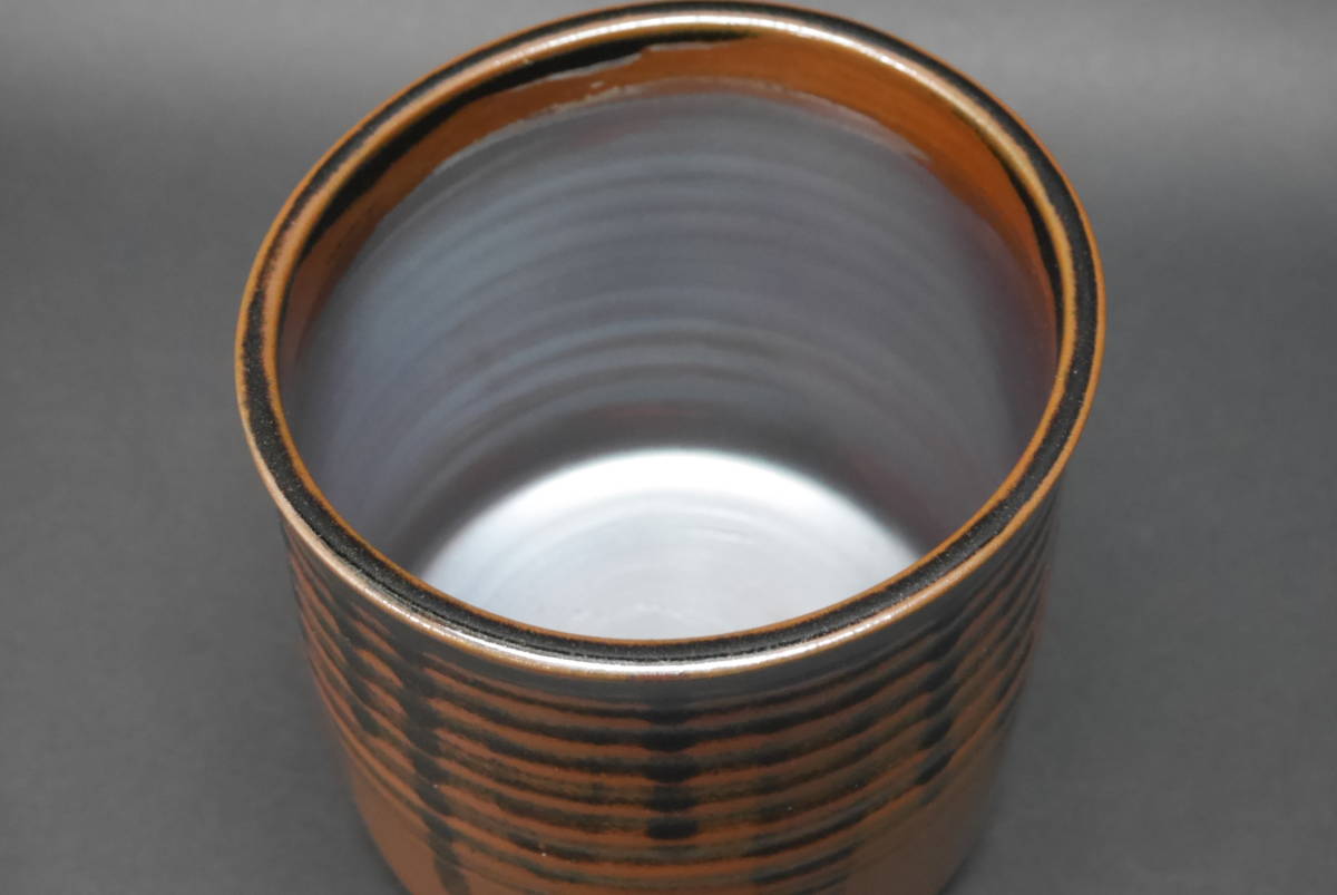 64 Kato Tang Saburou old Seto on paint cover attaching tea ceremony water jar also box tea utensils beautiful goods Zaimei 