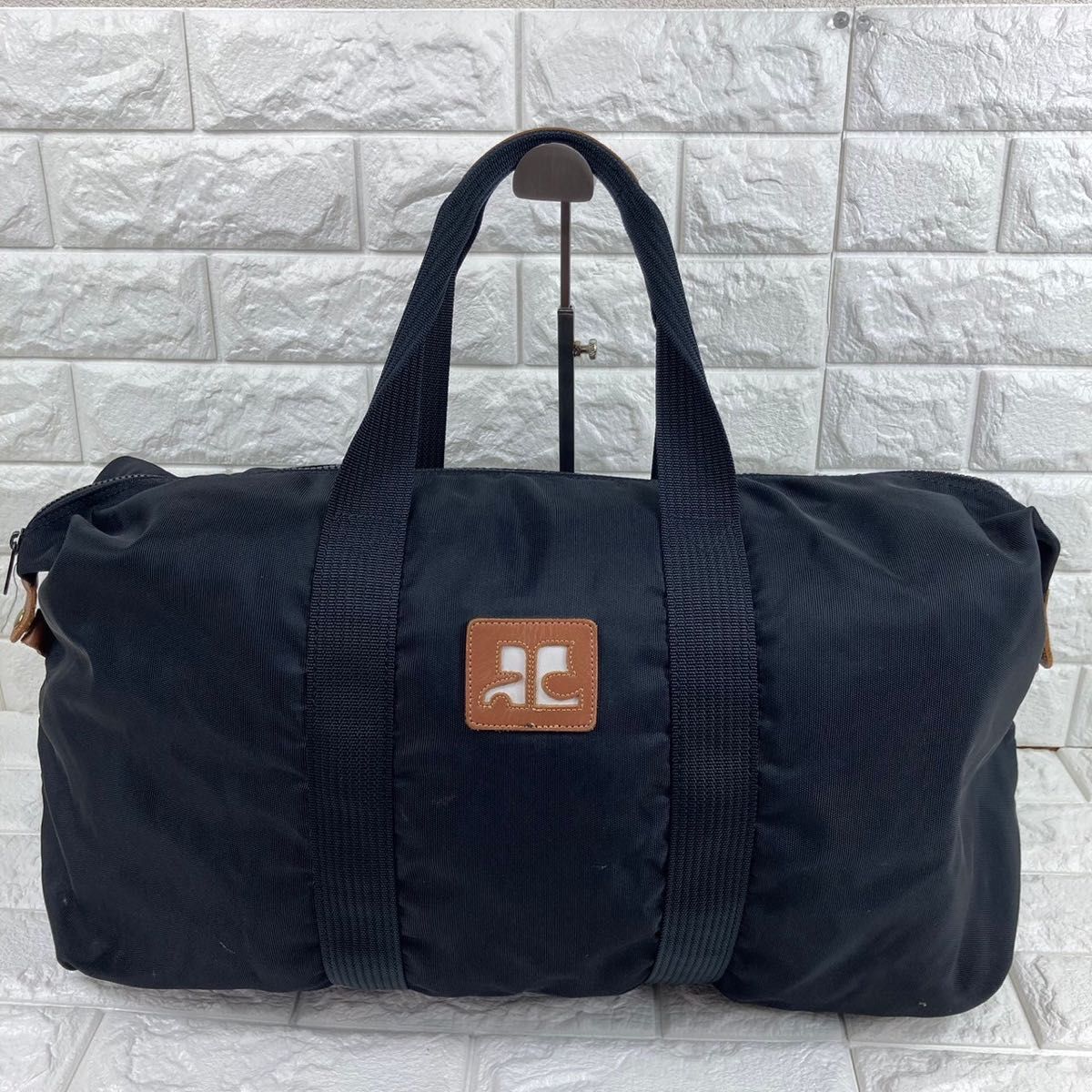 美品 courreges クレージュ ナイロン ボストンバッグ ブラック 美品 courreges クレージュ ナイロン ボストンバッグ ブラック