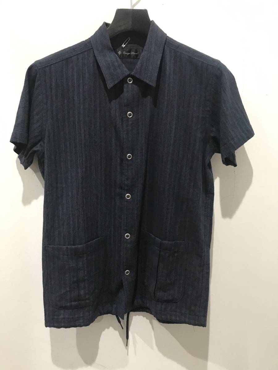 [ tag attaching new goods ]LOUNGE LIZARD SPECK DYEING PANAMA SHORT SLEEVE SHIRTS NAVY 4200 SIZE 1