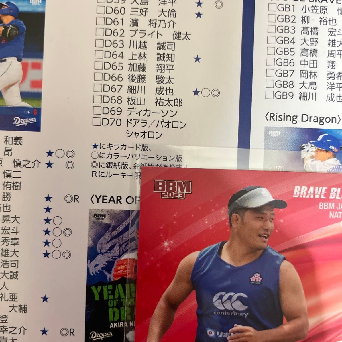 BBM ラグビー日本代表カード 2023 BRAVE BLOSSOMS 中村駿太 直筆 BBM ラグビー日本代表カード 2023 BRAVE BLOSSOMS 中村駿太 直筆