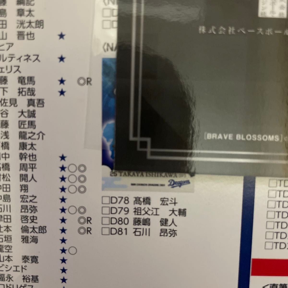 BBM ラグビー日本代表カード 2023 BRAVE BLOSSOMS 中村駿太 直筆 BBM ラグビー日本代表カード 2023 BRAVE BLOSSOMS 中村駿太 直筆
