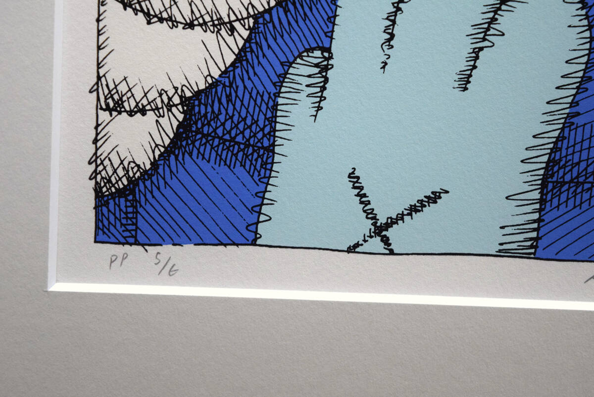 [ genuine work guarantee ]KAWS[URGE -Light Blue] silk screen / with autograph / Kaws / present-day art 