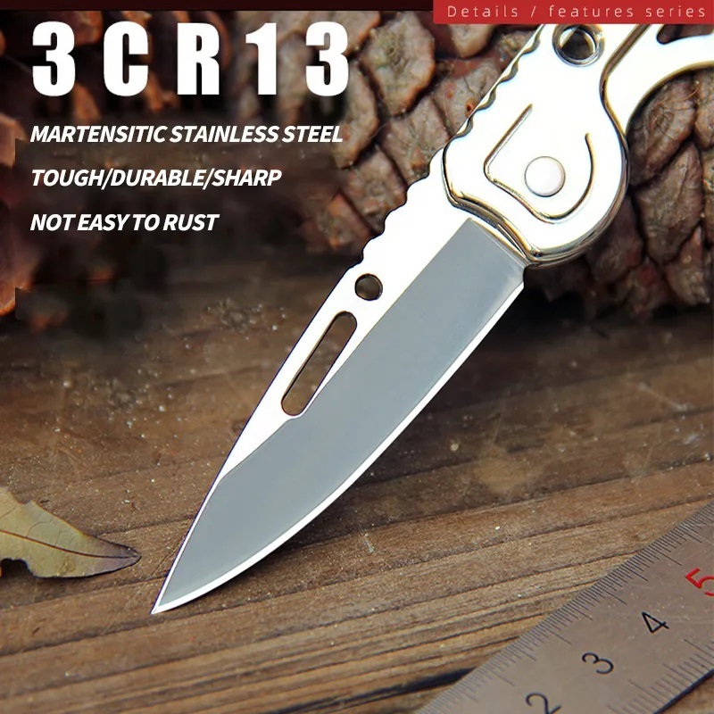  folding stainless steel knife silver 4