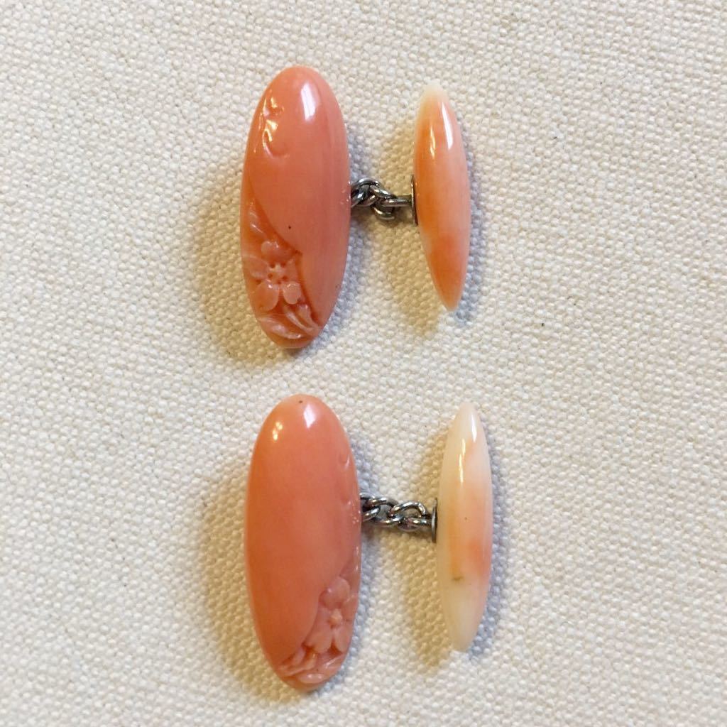 ヤフオク 美品 50s 60s メンズ シャツ用 花彫刻 本珊瑚 ヤフオク 美品 50s 60s メンズ シャツ用 花彫刻 本珊瑚