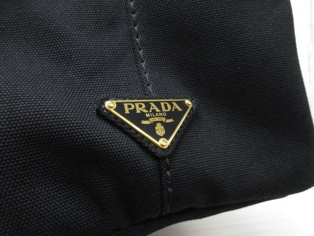 極美品 PRADA プラダ カナパ トートバッグ ハンドバッグ ショルダーバッグ バッグ 1BG642 キャンバス 黒 A4可 73632