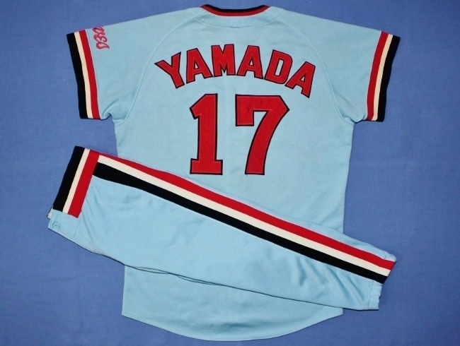オープニング 大放出セール 阪急ブレーブス17 200 1981-82実使用ユニフォーム上下 山田久志 実使用、サイン入り