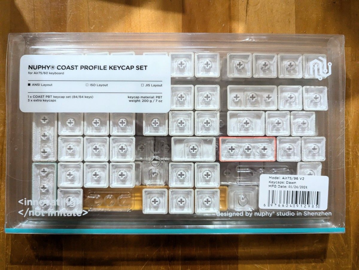 Nuphy Air75/96 v2 Dye-sub PBT キーキャップ ロープロファイル Nuphy Air75/96 v2 Dye-sub PBT キーキャップ ロープロファイル