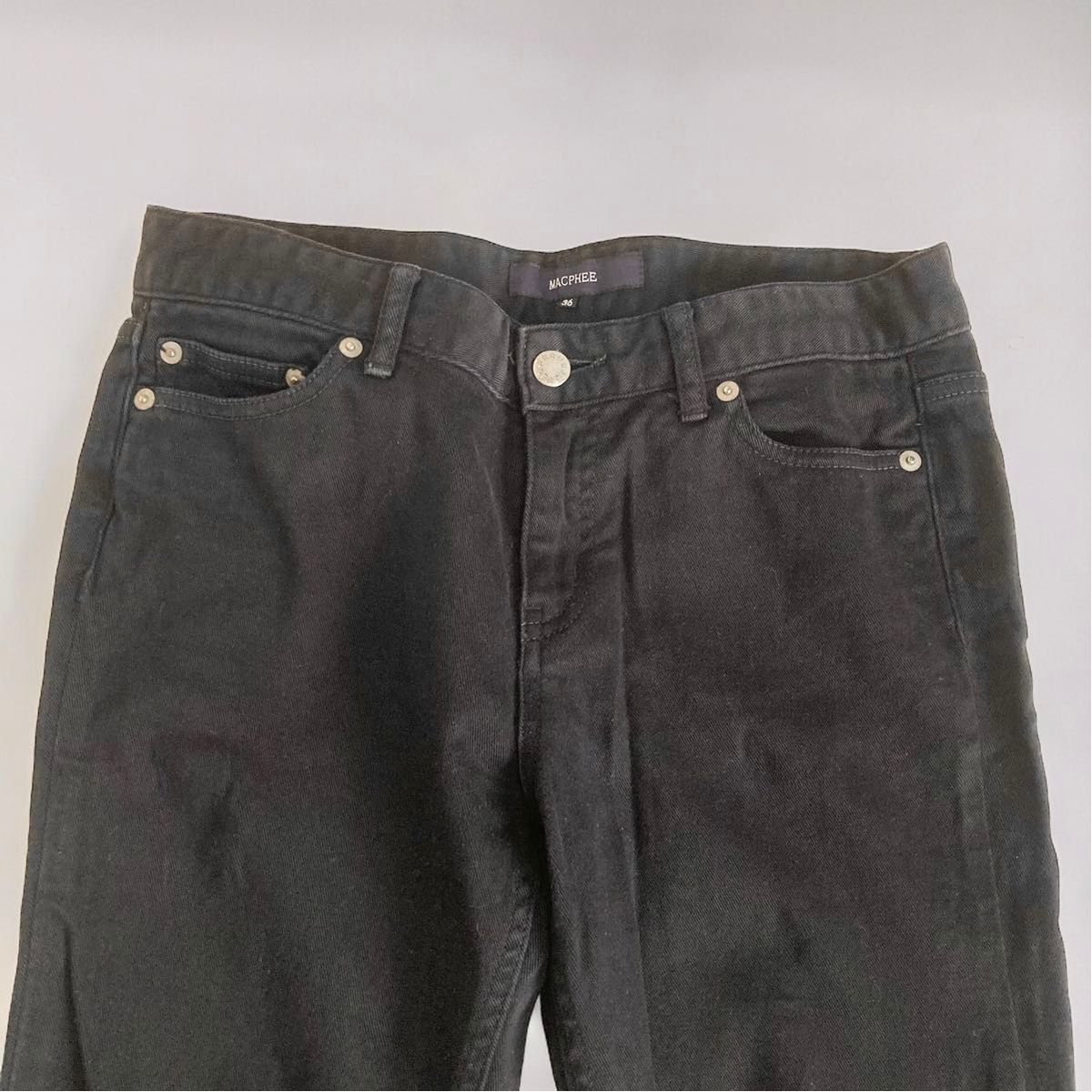 MACPHEE マカフィー ブラック デニムパンツ 36 S ストレッチ 黒 MACPHEE マカフィー ブラック デニムパンツ 36 S ストレッチ 黒