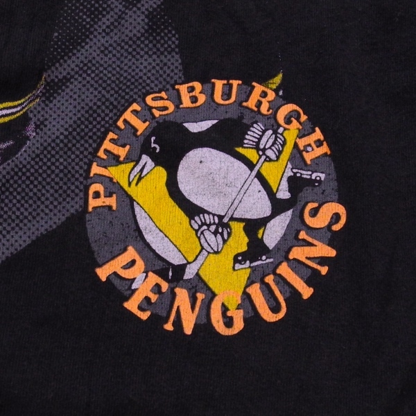 SALEM SPORT WEAR NHL 80's ～ 90’s PENGUINS ペンギンズ MARIO マリオ ルミュー 66 オフィシャル Tシャツ 黒 L_画像8