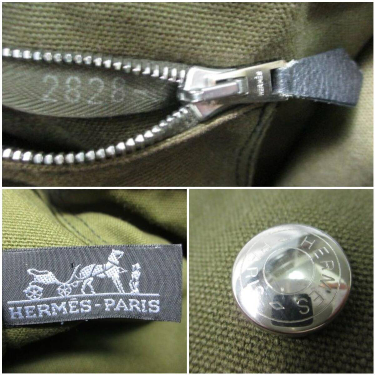 超美品 HERMES エルメス フールトゥ MM カーキ トートバック 超美品 HERMES エルメス フールトゥ MM カーキ トートバック