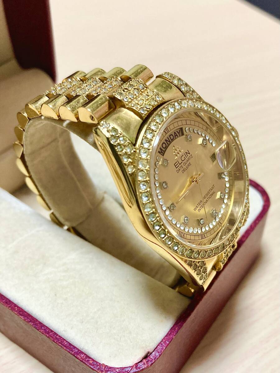 ELGIN DATE QUARTZ DELUXE メンズウォッチ|Yahoo!フリマ(旧 ELGIN DATE QUARTZ DELUXE メンズウォッチ|Yahoo!フリマ(旧