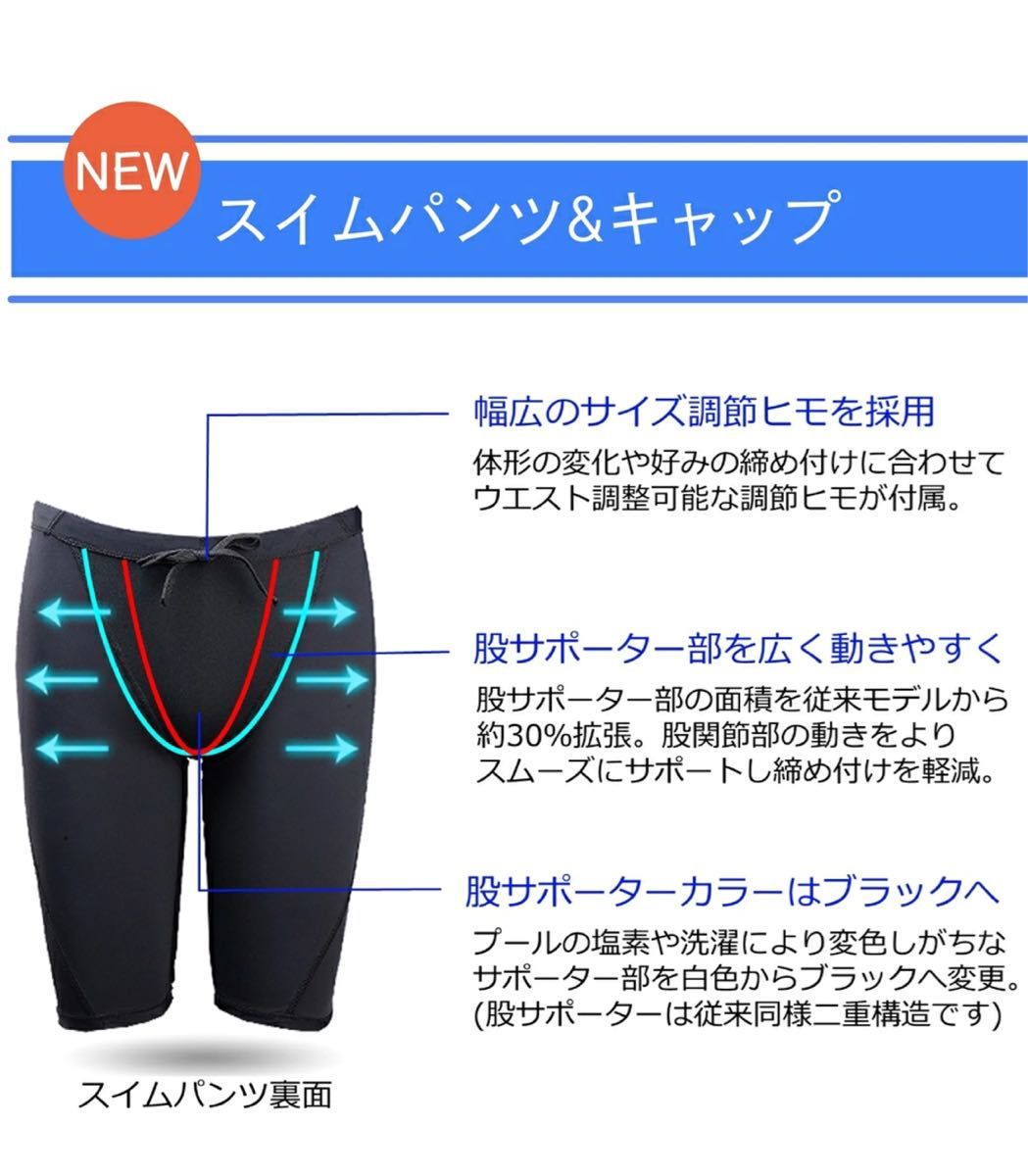 AthleX （アスレエックス）メンズ水着5点セット 3XL スイムパンツ・ゴーグル・キャップ・タオル・専用バッグ【未使用】