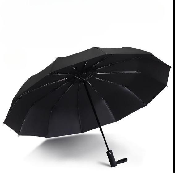 折りたたみ傘 ワンタッチ開閉 自動開閉 メンズ レディース 12本骨 ビッグサイズ 晴雨兼用 梅雨 UVカット 収納カバー付 頑丈 ブラック