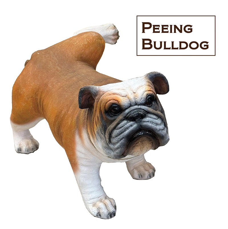 樹脂製 ブルドッグ 犬 イヌ リアル フィギュア オブジェ 置物 飾り インテリア 高さ39cm アニマルオブジェ