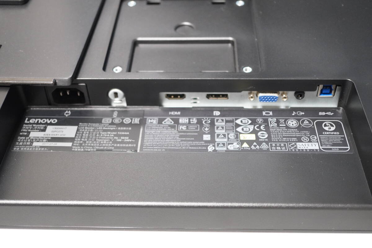 Lenovo ThinkVision T2364tA 23型 23インチ FHD LED バック Lenovo ThinkVision T2364tA 23型 23インチ FHD LED バック