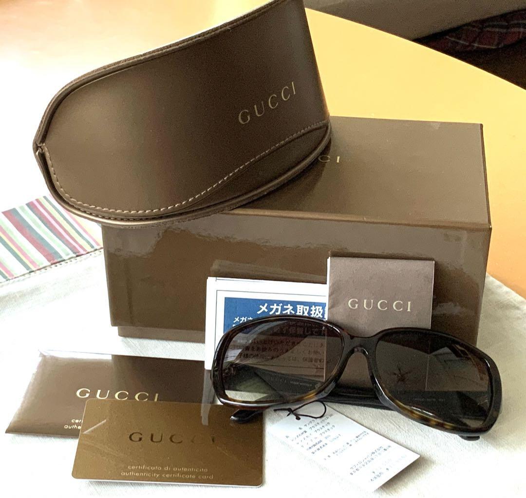 美品】GUCCI グッチ サングラス タグ付 ケース付 外箱つき 美品】GUCCI グッチ サングラス タグ付 ケース付 外箱つき