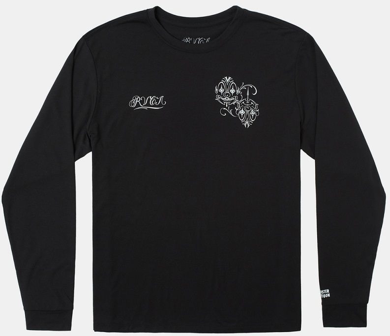 RVCA (ルーカ) MISTER CARTOON FACES ロンT 長袖 Tシャツ Sサイズ ブラック 黒