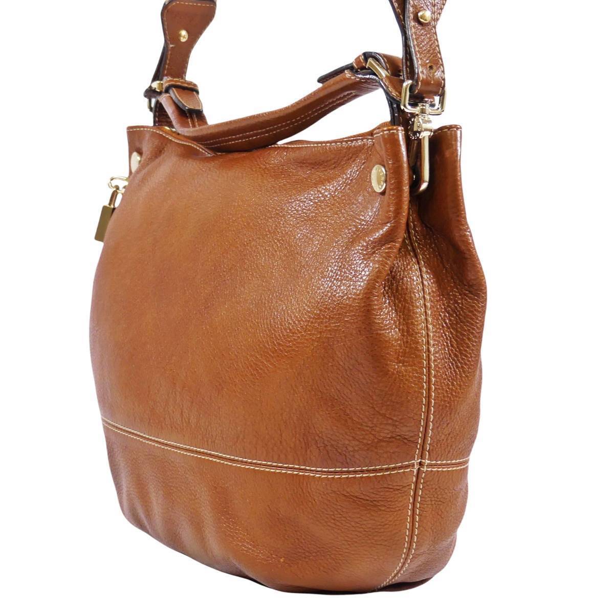即決☆FURLA☆オールレザーショルダーバッグ フルラ メンズ 茶 即決☆FURLA☆オールレザーショルダーバッグ フルラ メンズ 茶