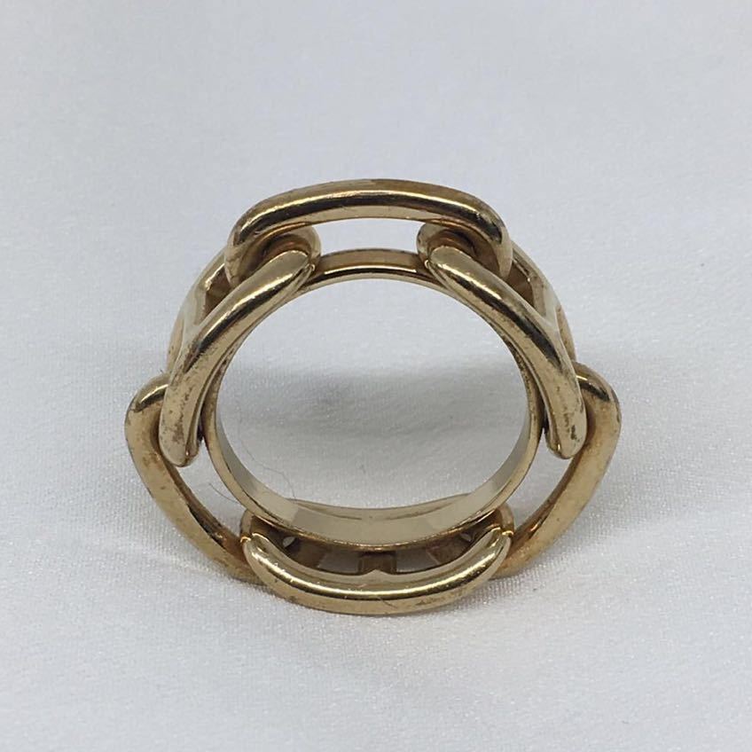 ☆ HERMES Bijoutourie Fantasie Anchor Chain Ring Circa 1980's USED ☆ エルメス アンカー チェーン リング 中古