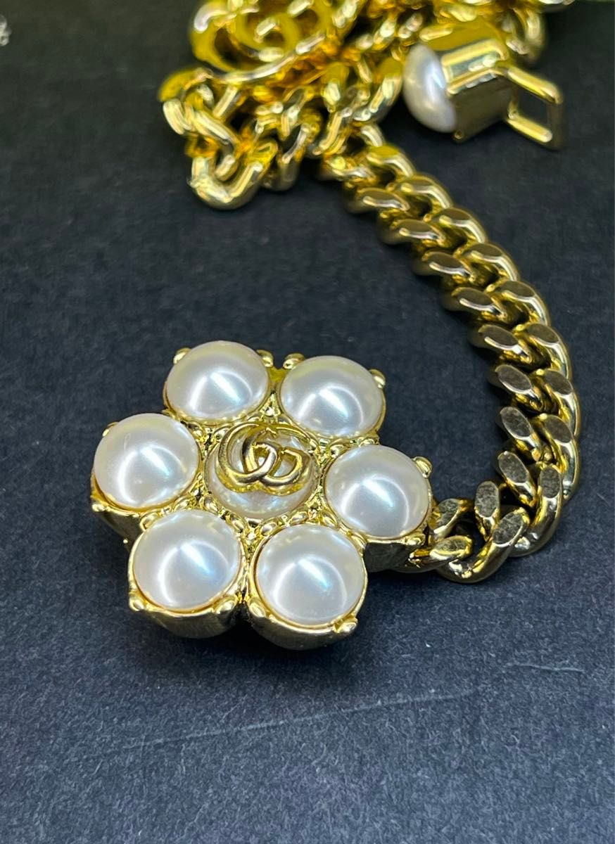 超美品 GUCCI グッチ ブレスレット ダブルG フラワー 花 超美品 GUCCI グッチ ブレスレット ダブルG フラワー 花