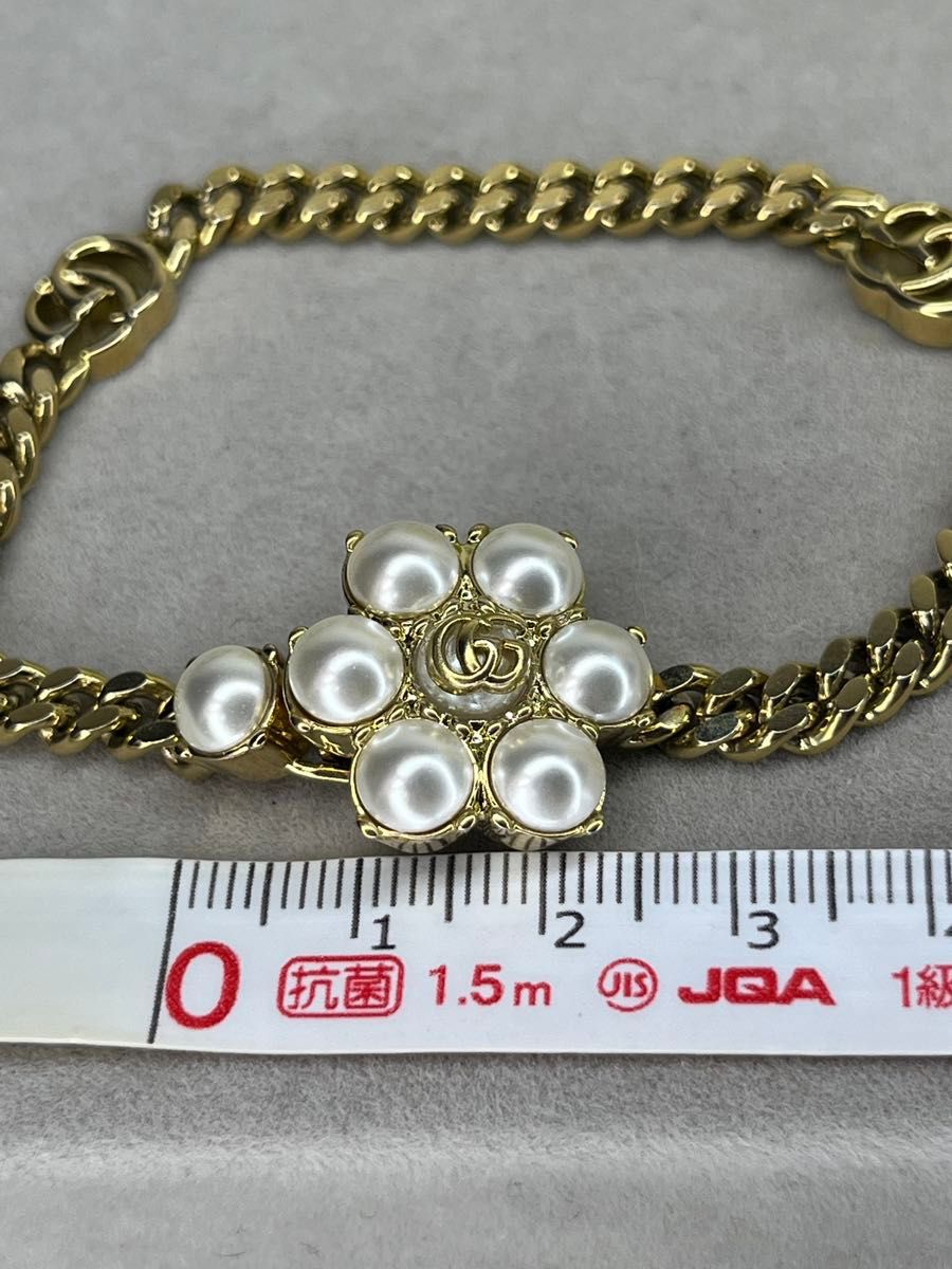 超美品 GUCCI グッチ ブレスレット ダブルG フラワー 花 超美品 GUCCI グッチ ブレスレット ダブルG フラワー 花