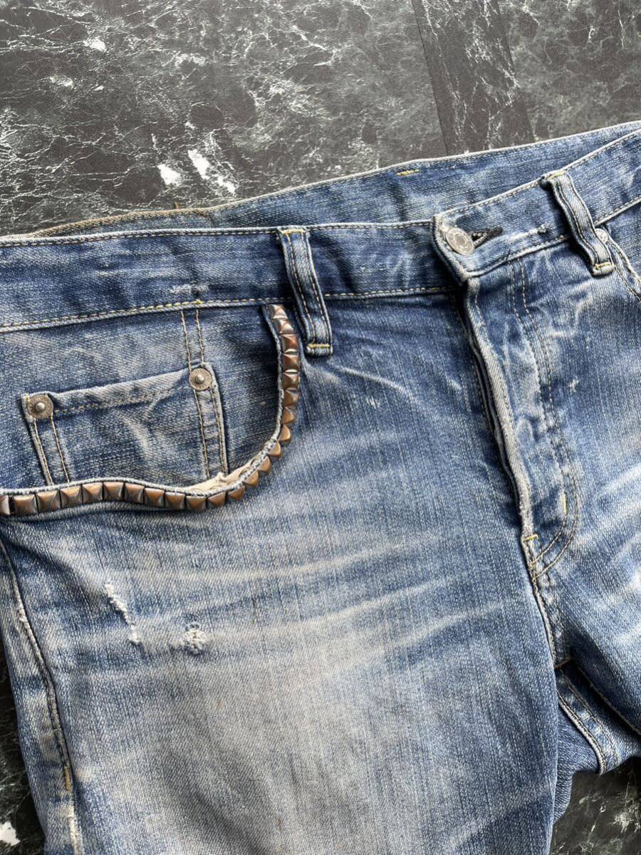 HYSTERIC GLAMOUR スタッズ ダメージデニム ハーフパンツ 32 HYSTERIC GLAMOUR スタッズ ダメージデニム ハーフパンツ 32
