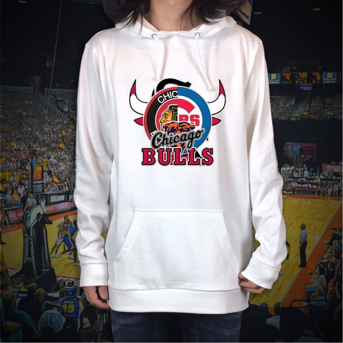 未使用 新品 大きい オーバーサイズ XXL XXXL 対応 シカゴ ブルズ BULLS MLB NBA NHL NFL スポーツ ロゴ ビッグ パーカー Tシャツ ロンT 可