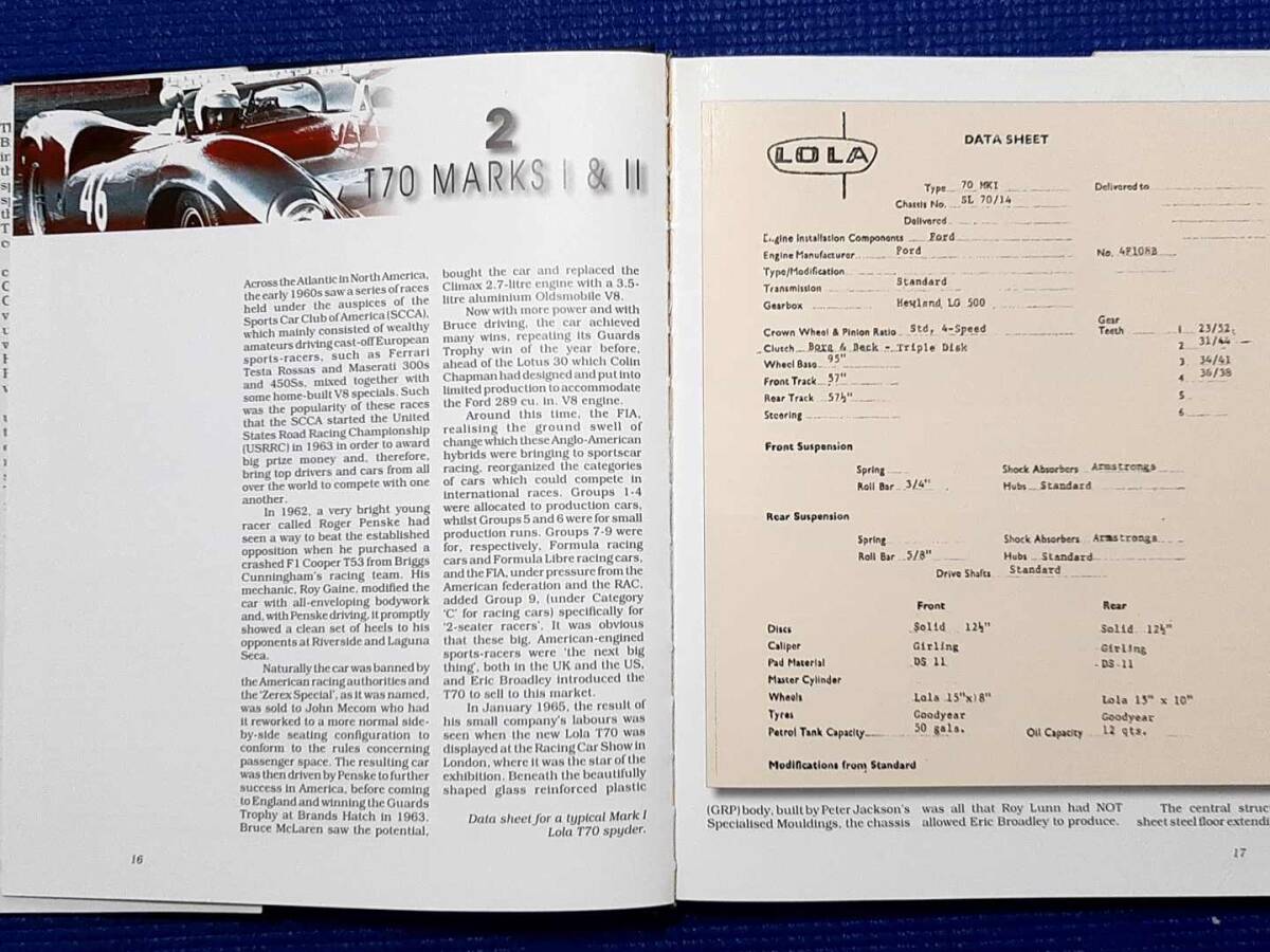 洋書 LOLA T70 The Racing History & Individual Chassis Record 洋書 LOLA T70 The Racing History & Individual Chassis Record