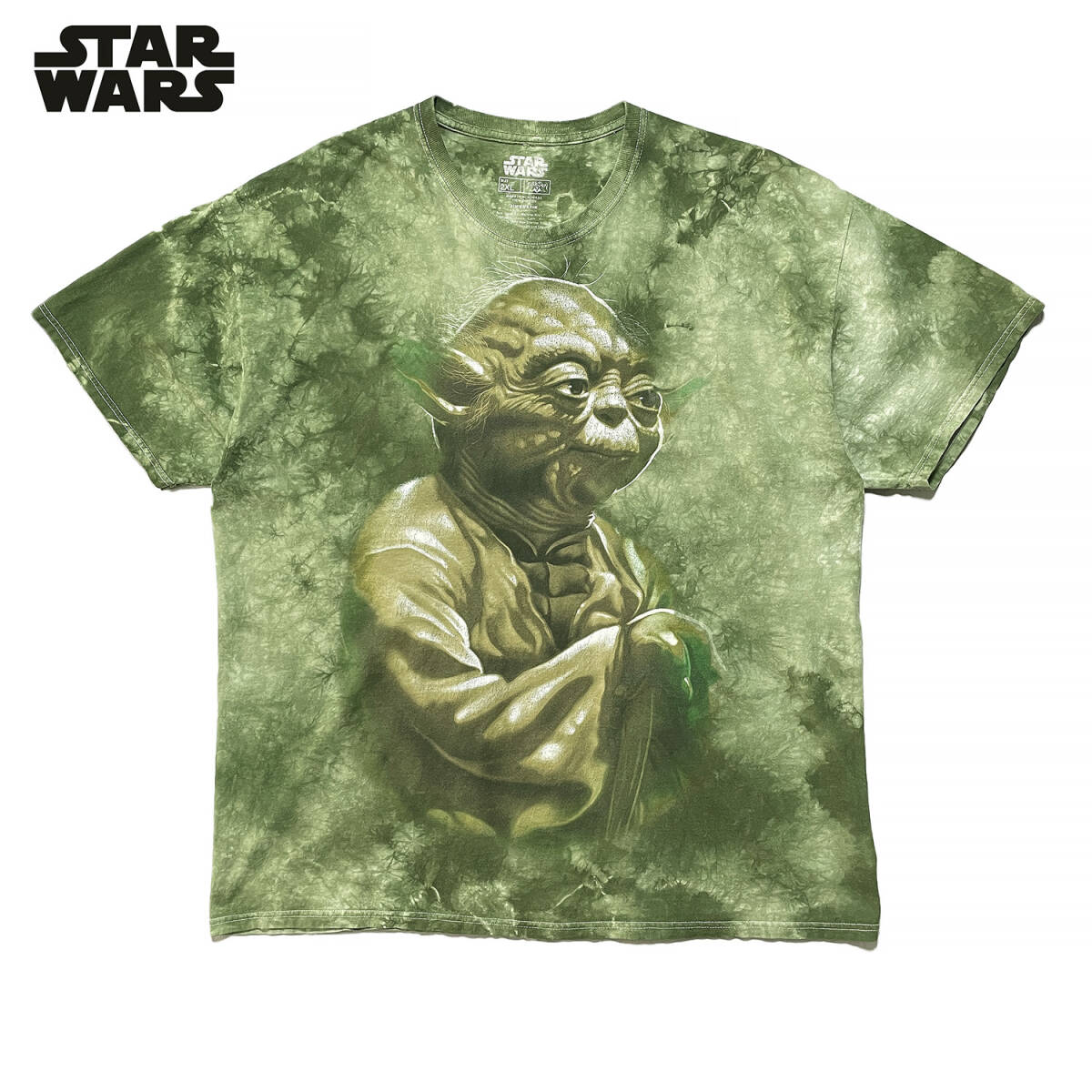 USA 古着 映画 スターウォーズ ジェダイ ヨーダ キャラクター Tシャツ メンズ2XL タイダイ 大きいサイズ STAR WARS BA3170