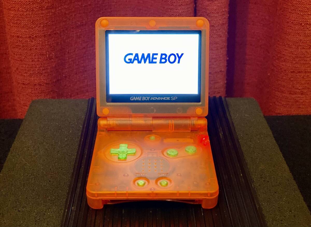 新品フルカスタム) ゲームボーイアドバンスGBA SP クリア 新品フルカスタム) ゲームボーイアドバンスGBA SP クリア