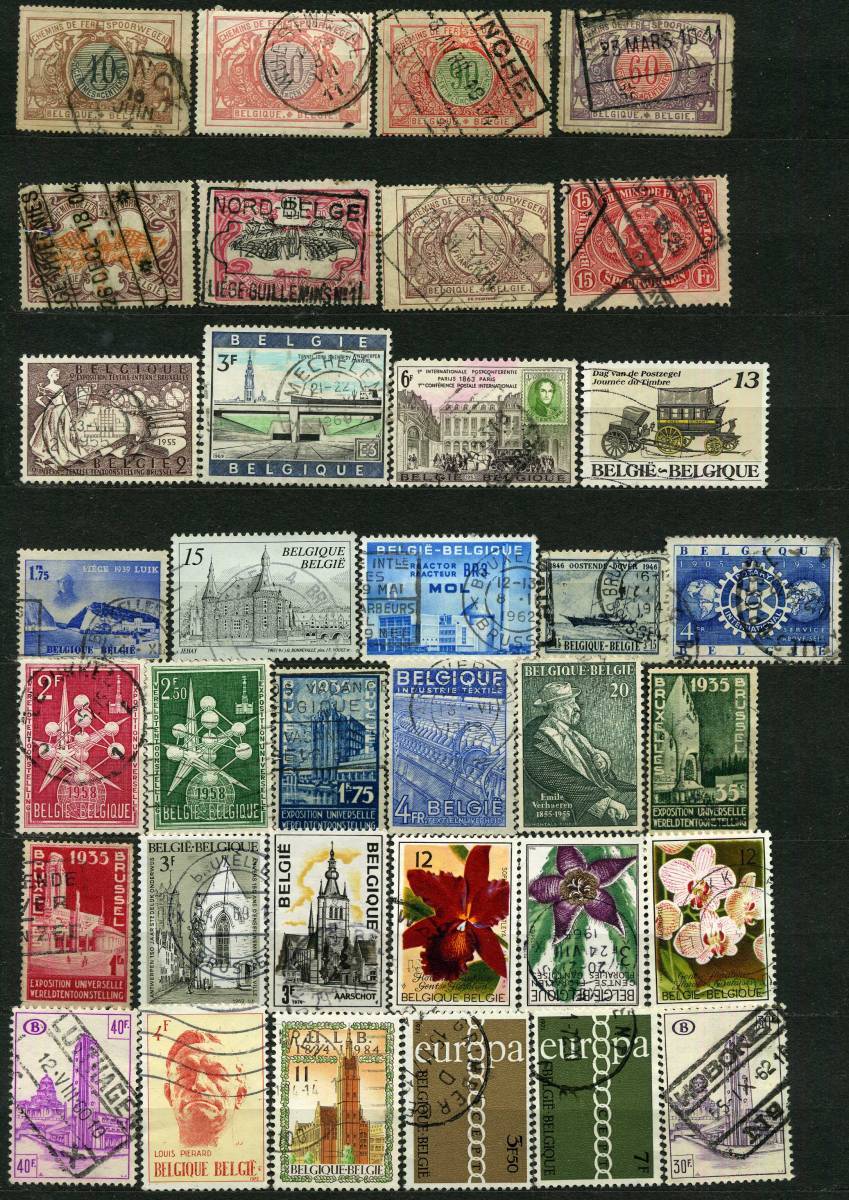 1869年~◆ベルギー 切手(小包鉄道切手含む) 158枚◆送料無料◆S-473_画像4